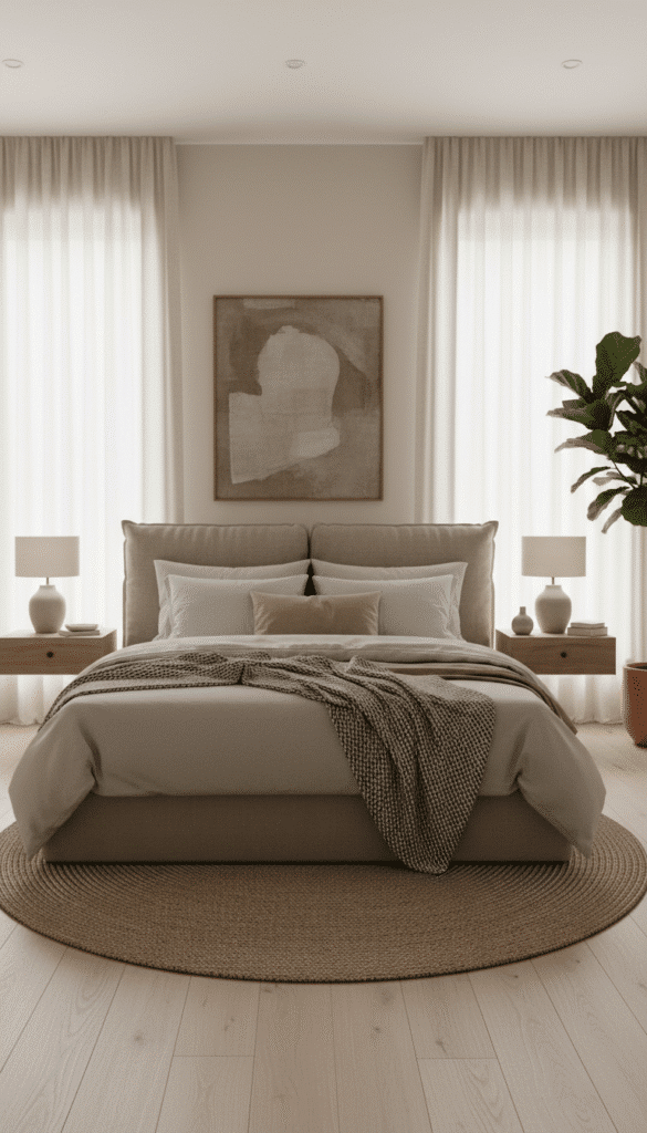 Bedroom with beige walls bed 524d28c268