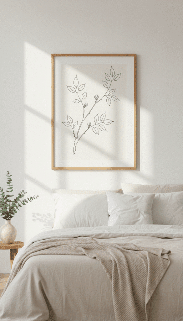 12 Easy Steps to Transition Your Bedroom From Winter to Spring 12 Bedroom with botanical line art c0206d04af