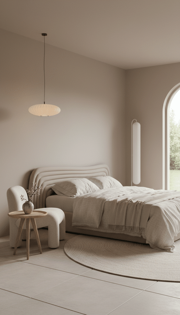 Bedroom with curved chair 5371225e5e