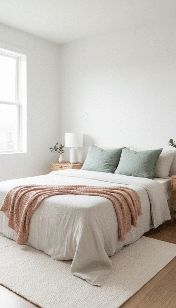 12 Easy Steps to Transition Your Bedroom From Winter to Spring 4 Bedroom with sage green pillow 8441b65b1d