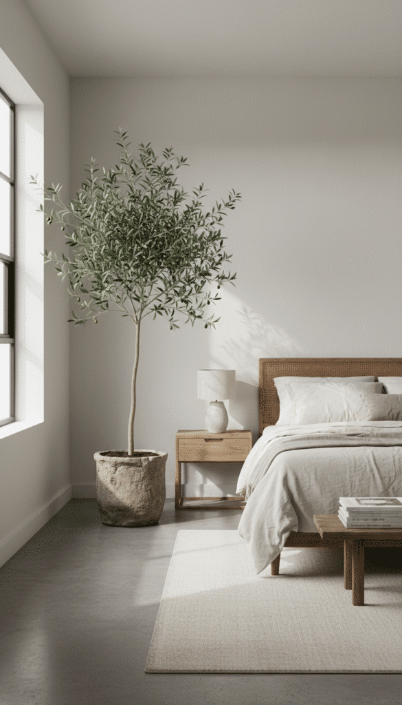 Tall olive tree in bedroom 4e2339e354