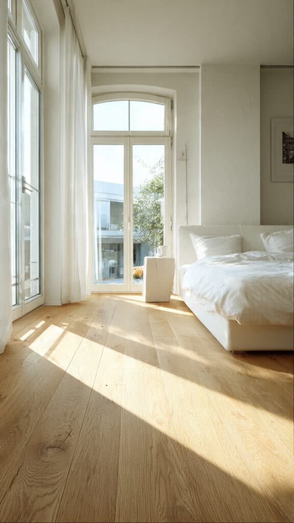 Japandi Minimalist Bedroom Inspiration: 15 Ways to Use Light Wood for a Zen Aesthetic ✨ 9 original a bedroom with light wood floors critiqu 2 1
