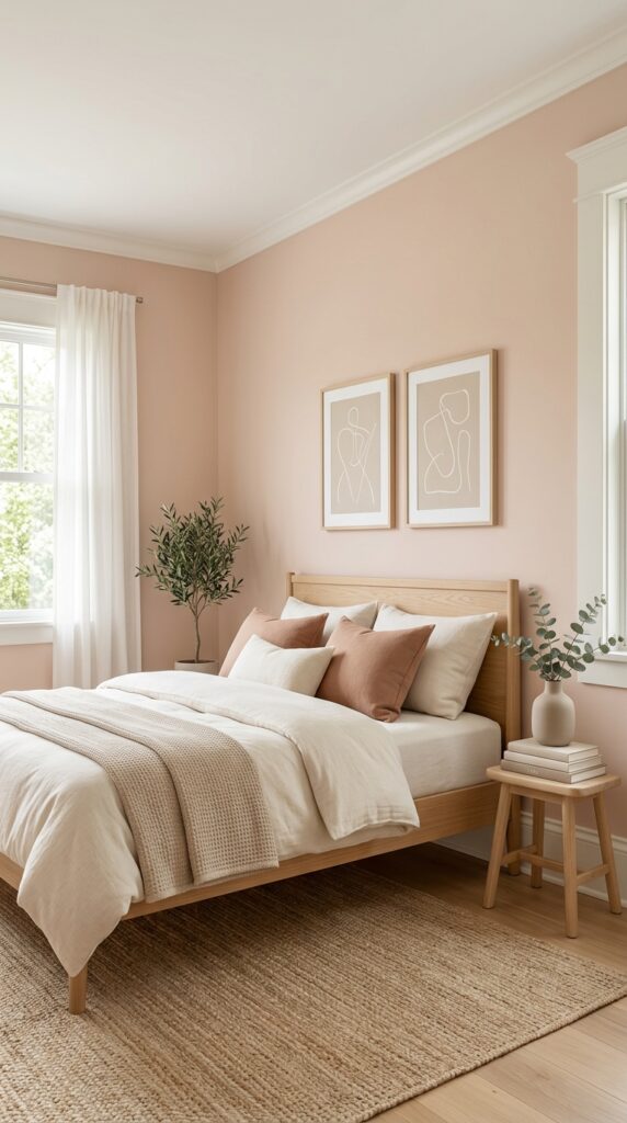 Bedroom with peach walls 561198d573
