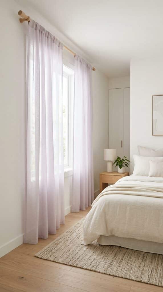 Lavender Haze Bedroom Aesthetic: 10 Dreamy Decor Ideas for a Soft, Romantic Space 4 Lilac sheer curtains bedroom 8528cd5d31