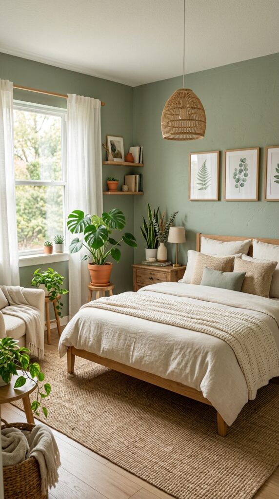 Natureinspired bedroom with plants 4608355bc8