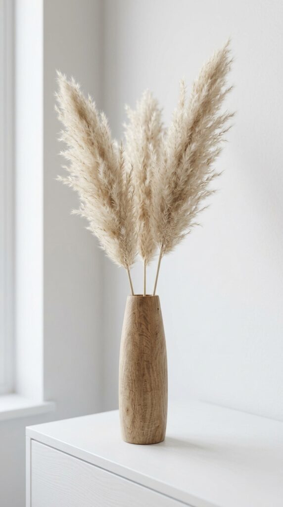 7 White & Wood Spring Bedroom Ideas for 2026 8 Pampas grass in vase cd26d300a4