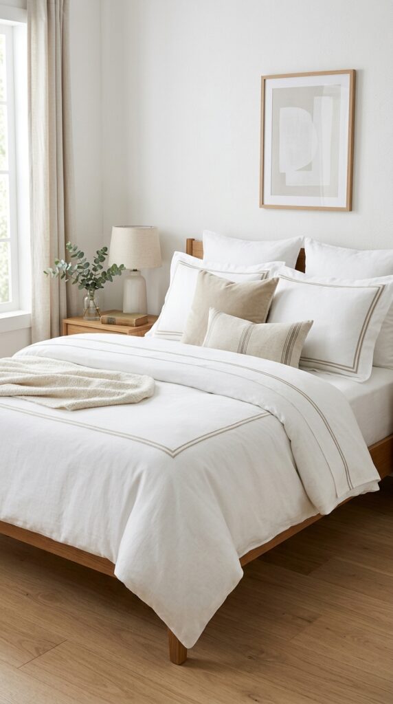 12 Crisp White Bedding Ideas for a 2026 Spring Refresh 7 Ultrarealistic photo white bedding 6ae6fc9b13