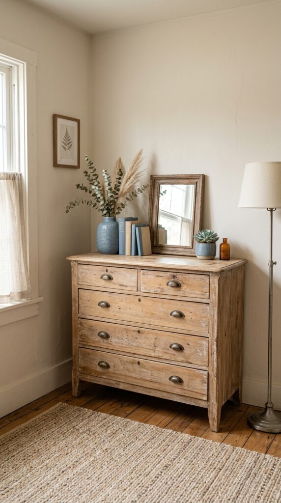 Bedroom corner with dresser accents 202604291202